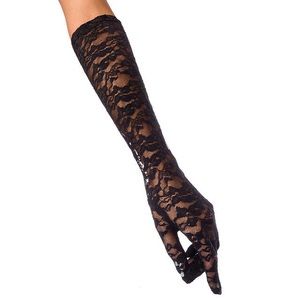 Long Black Lace Gloves